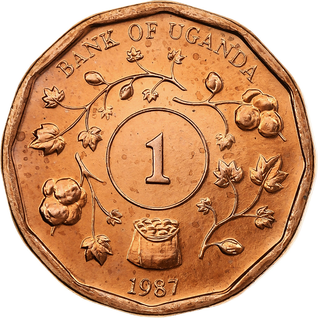 Uganda, Shilling, 1987, Llantrisant, Copper Plated Steel, MS(63)