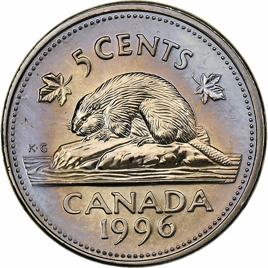 Kanada, 5 Cents, 1996, Royal Canadian Mint, Kupfer-Nickel, UNZ