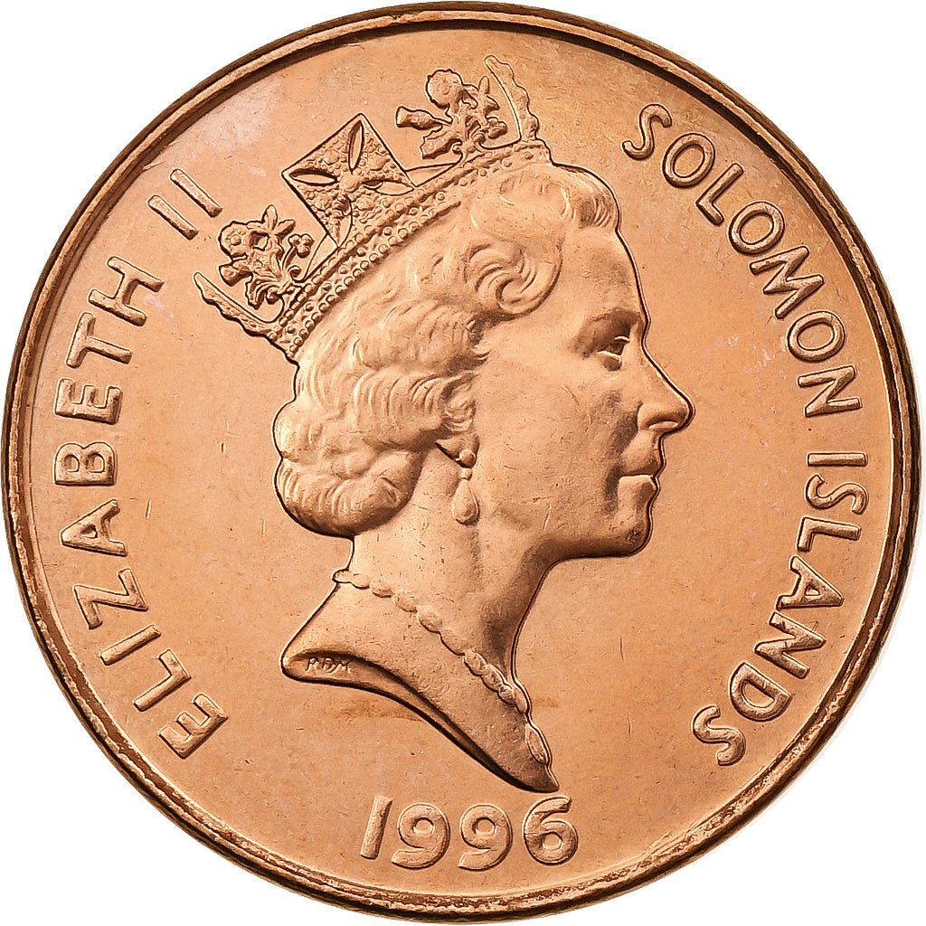 Salomonen, Elizabeth II, 2 Cents, 1996, Bronze Plated Steel, UNZ