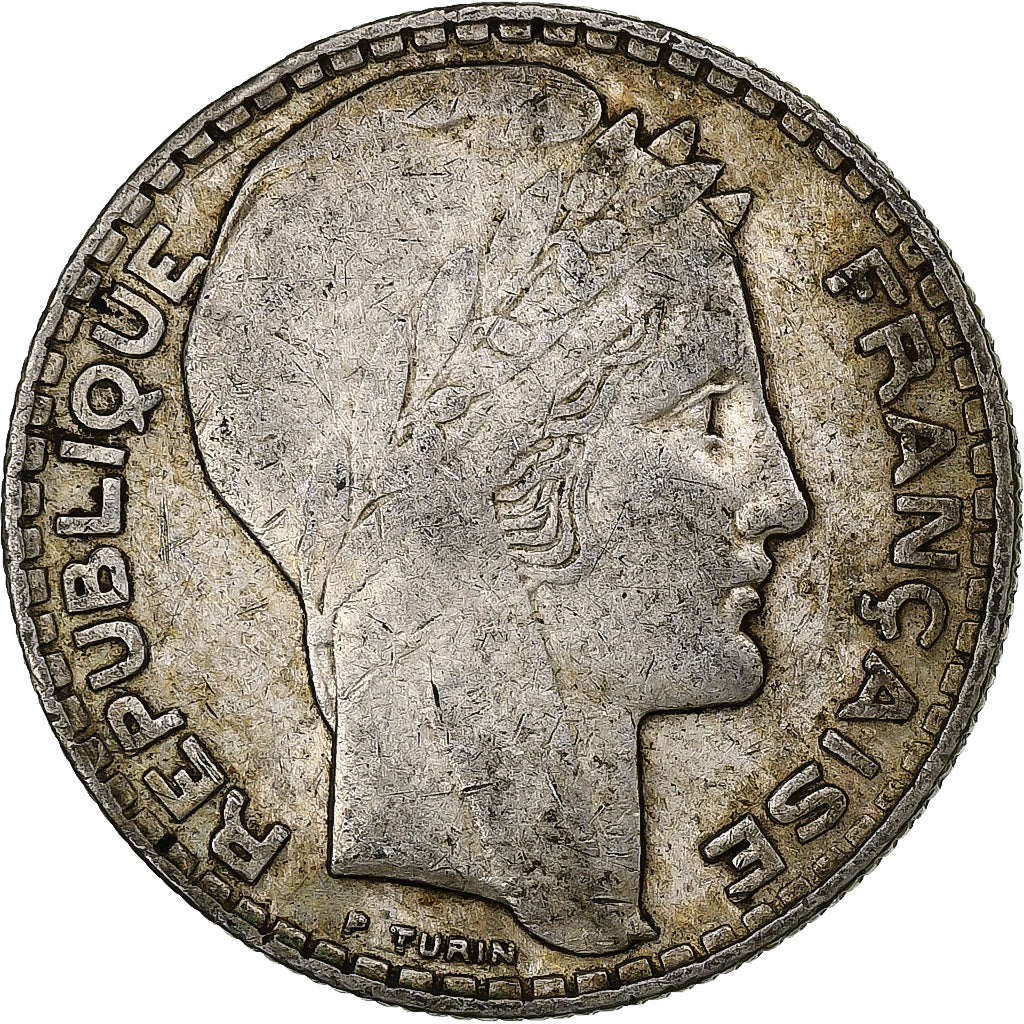 France, 10 Francs, Turin, 1933, Paris, Silver, VF(30-35), Gadoury:801