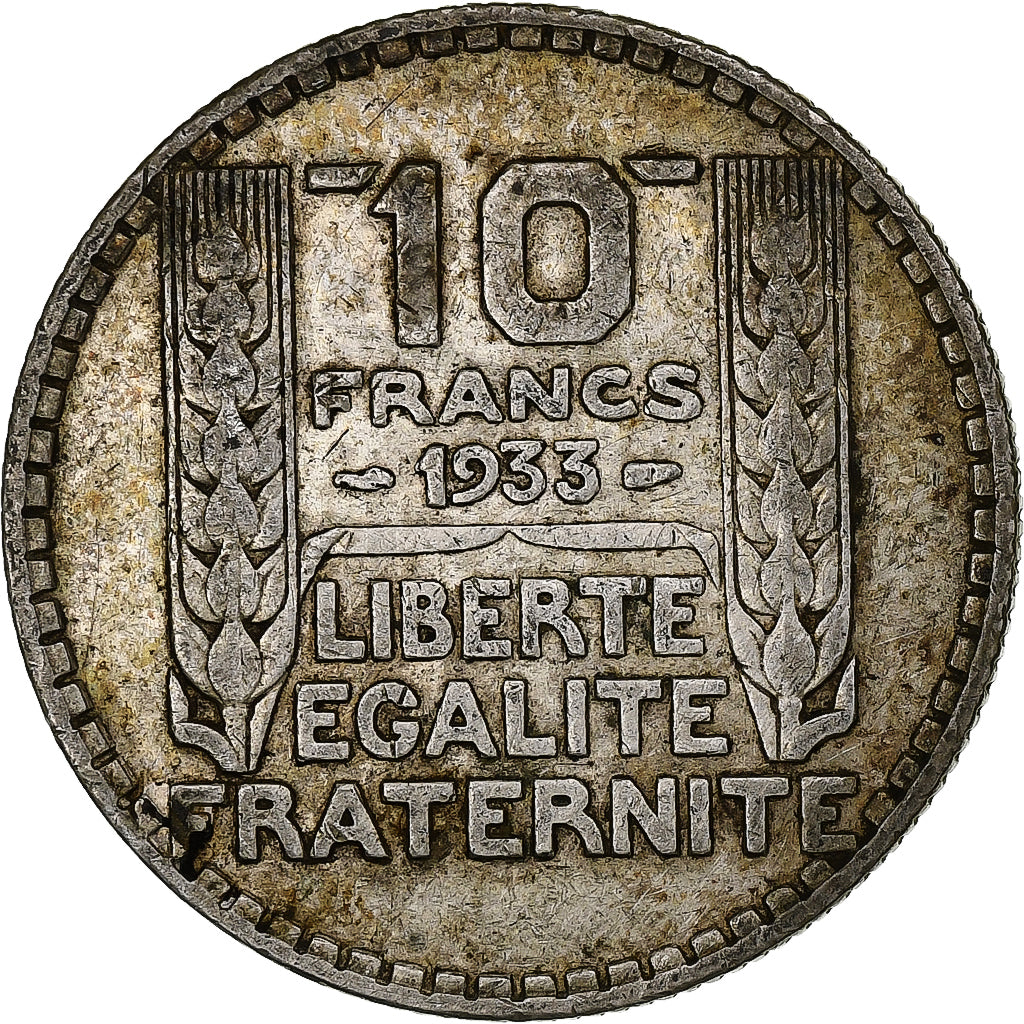 France, 10 Francs, Turin, 1933, Paris, Silver, VF(30-35), Gadoury:801
