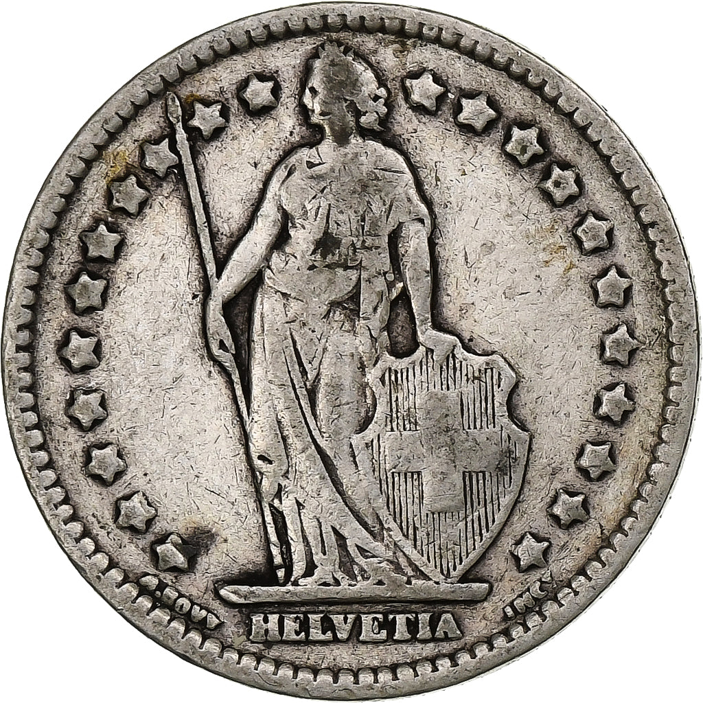 Switzerland, Franc, Helvetia, 1920, Bern, Silver, VF(20-25)