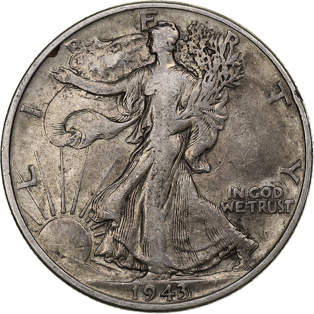 Stati Uniti, Walking Liberty Half Dollar, 1943, Philadelphia, Argento, MB