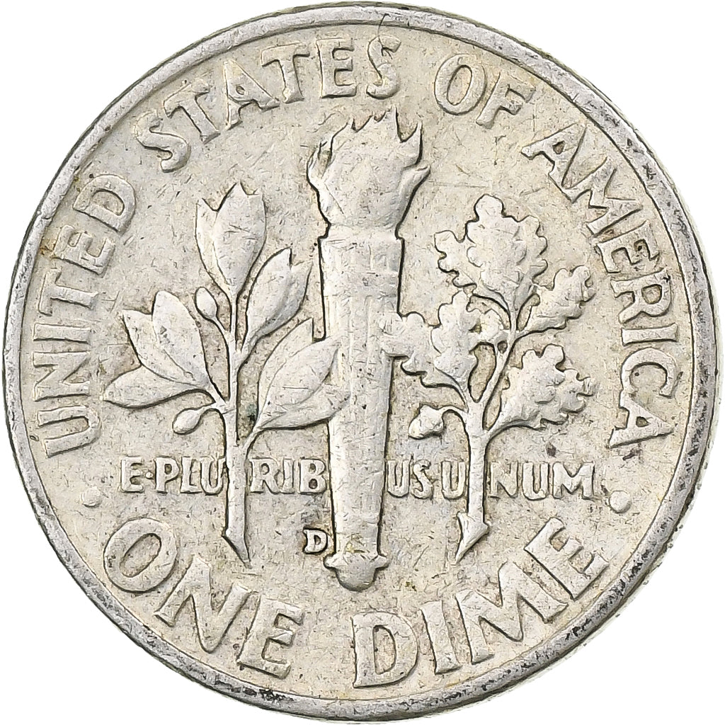 États-Unis, Dime, Roosevelt, 1952, Denver, Argent, TB
