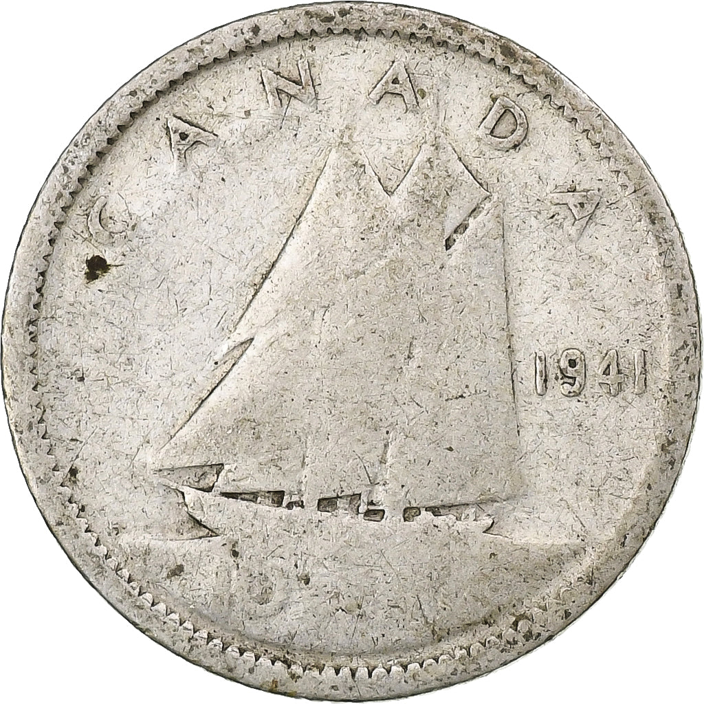Canada, George VI, 10 Cents, 1941, Ottawa, Zilver, FR, KM:34