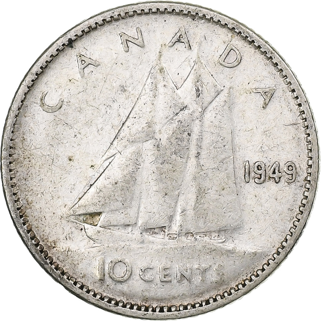 Canada, George VI, 10 Cents, 1949, Ottawa, Zilver, FR, KM:34