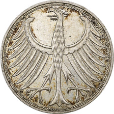 Niemcy, 5 Mark, 1965, Hamburg, Srebro, VF(30-35)