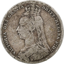 Great Britain, Victoria, Shilling, 1890, British Royal Mint, Silver, VF(20-25)
