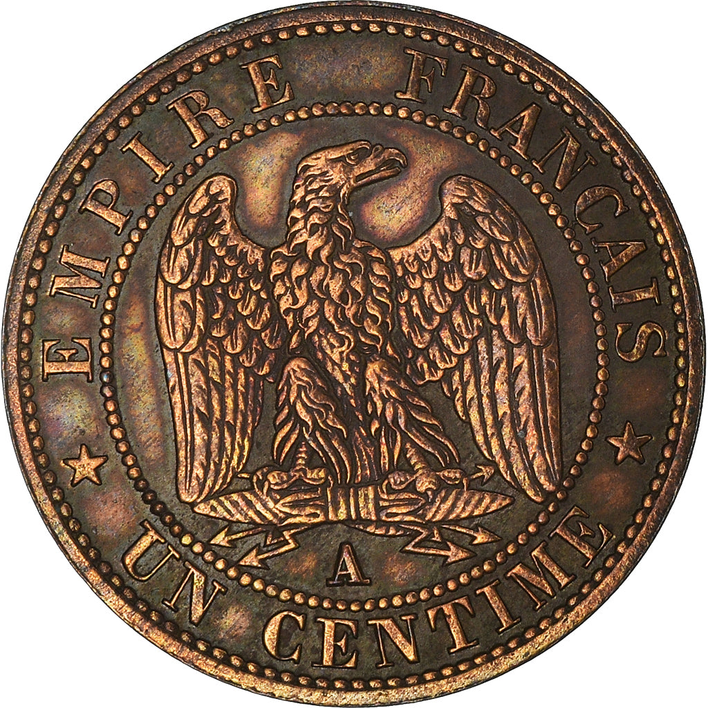 Moneda, Francia, Napoleon III, Centime, 1857, Paris, MBC+, Bronce, KM:775.1