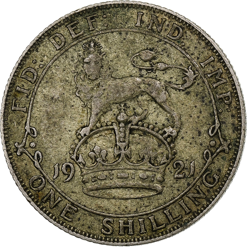 Great Britain, George V, Shilling, 1921, British Royal Mint, Silver, VF(20-25)