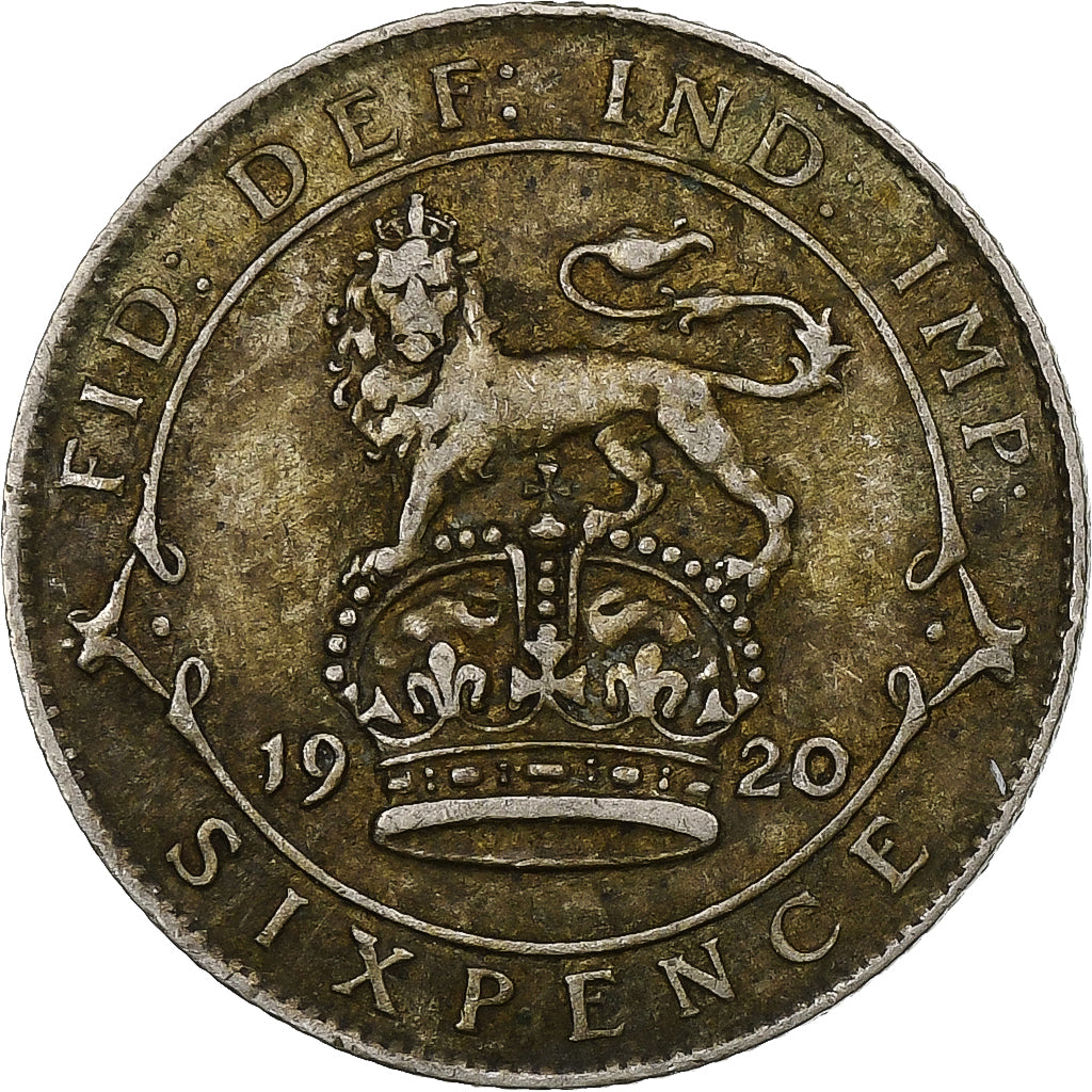 Great Britain, George V, 6 Pence, 1920, London, Silver, VF(20-25), KM:815