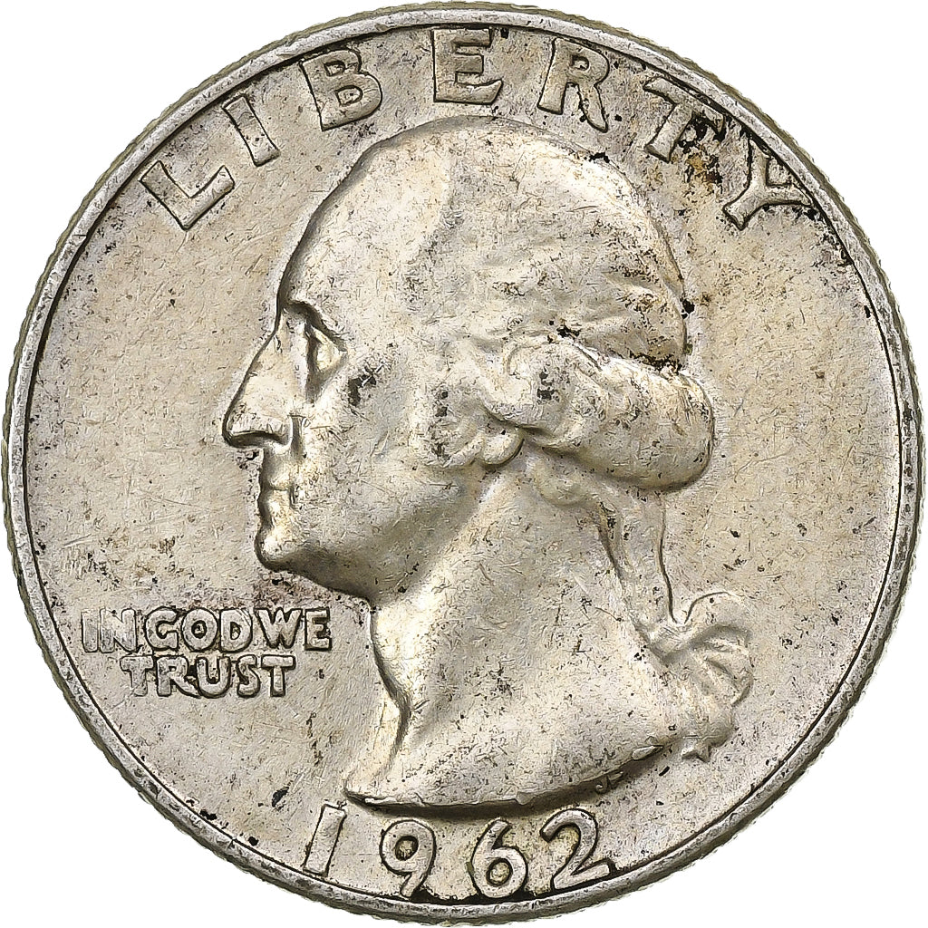 United States, Washington Quarter, 1962, Denver, Silver, VF(20-25)