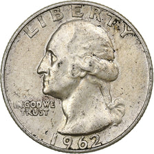 United States, Washington Quarter, 1962, Denver, Silver, VF(20-25)