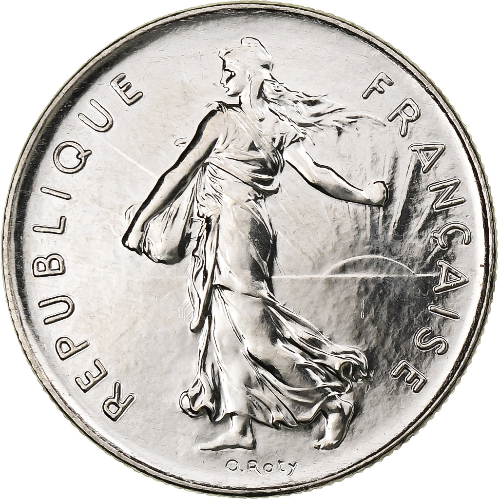 Francja, 5 Francs, Semeuse, 1999, Pessac, Miedzionikiel, MS(63), Gadoury:771