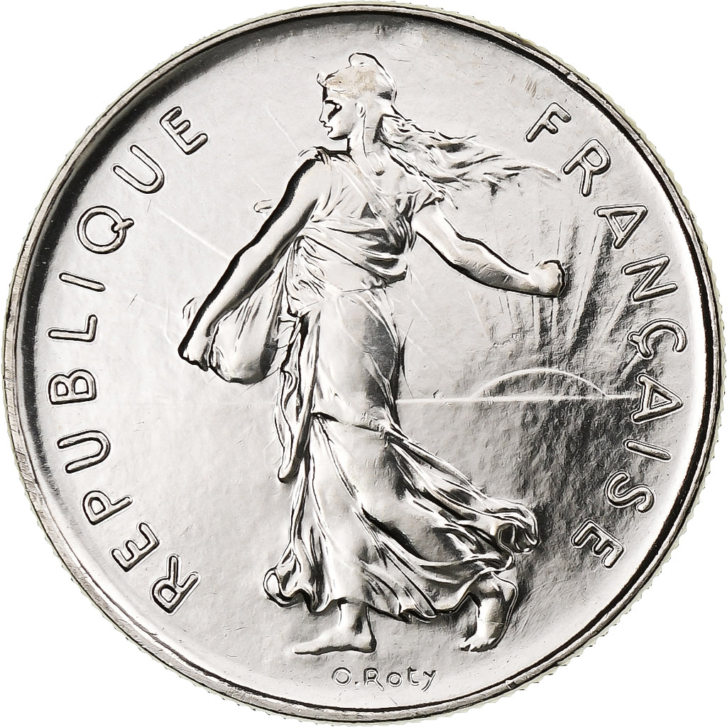 Francja, 5 Francs, Semeuse, 2000, Pessac, Miedzionikiel, MS(63), Gadoury:771