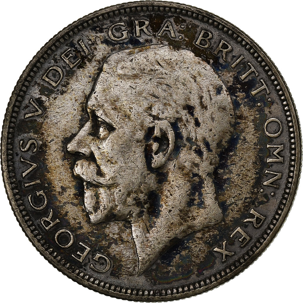 Grã-Bretanha, George V, Half crown, 1936, British Royal Mint, Prata, VF(30-35)