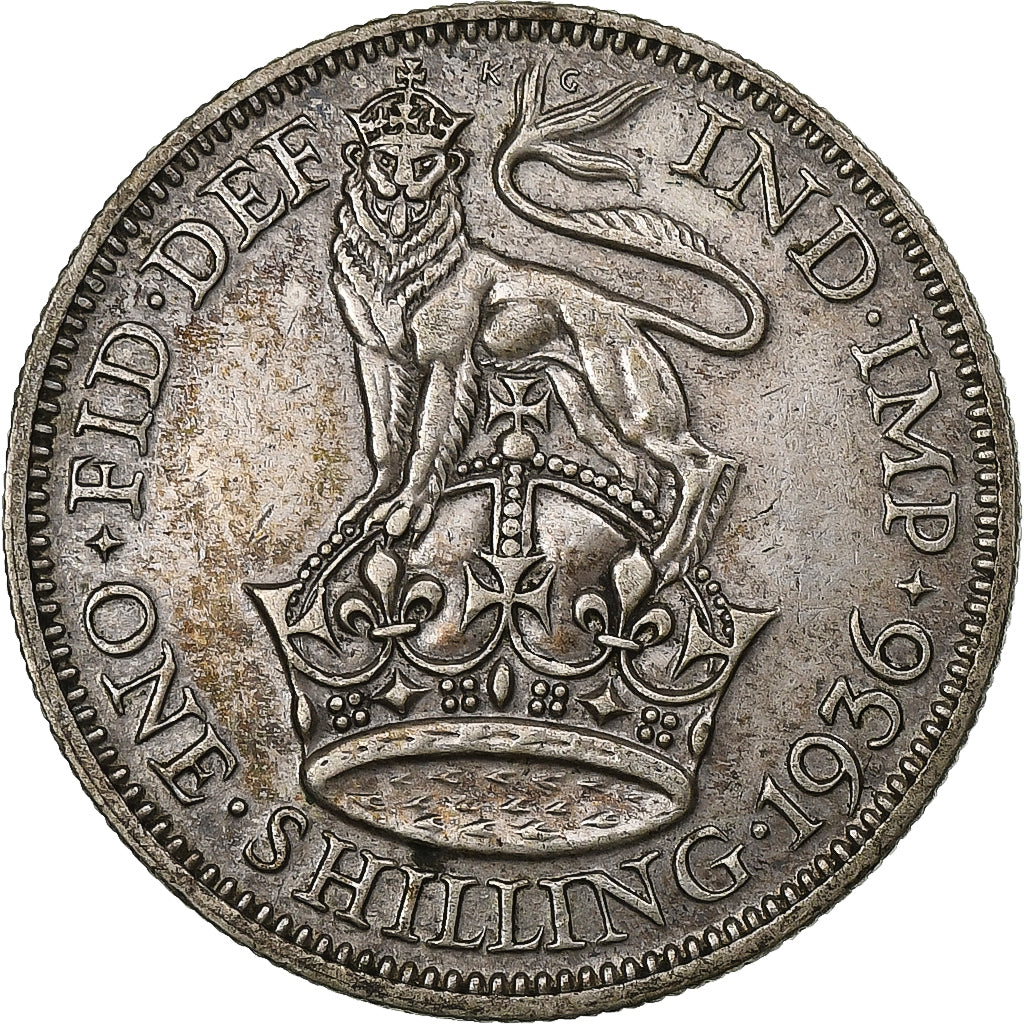 Grã-Bretanha, George V, Shilling, 1936, British Royal Mint, Prata, VF(30-35)