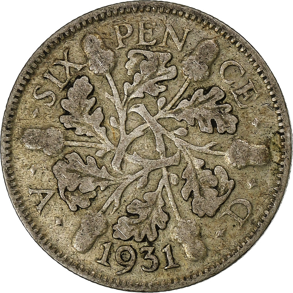 Grã-Bretanha, George V, 6 Pence, 1931, London, Prata, VF(20-25), KM:815