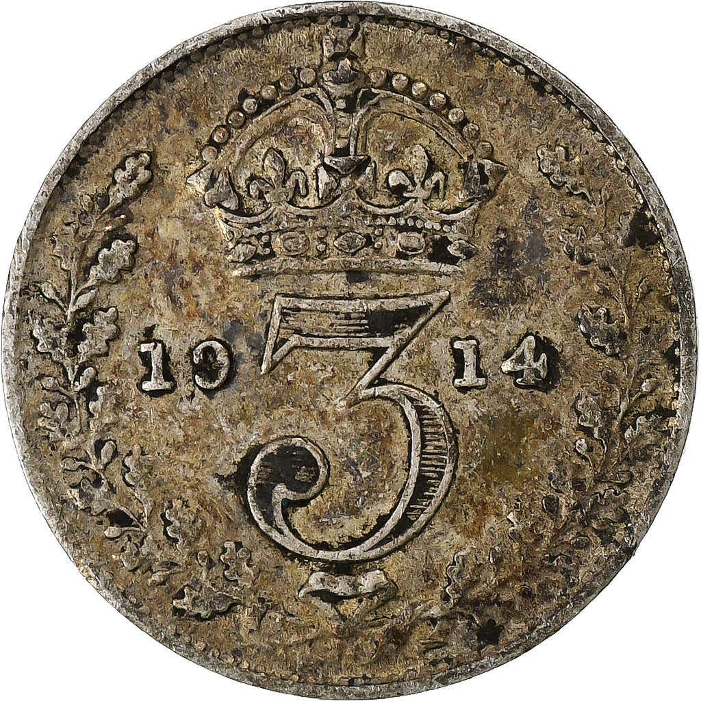 Great Britain, George V, 3 Pence, 1914, London, Silver, VF(20-25), KM:815
