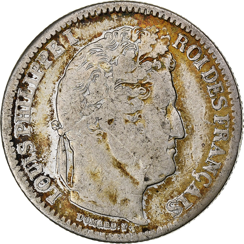 Francia, Louis-Philippe, 2 Francs, 1837, Lille, Plata, BC+, Gadoury:520
