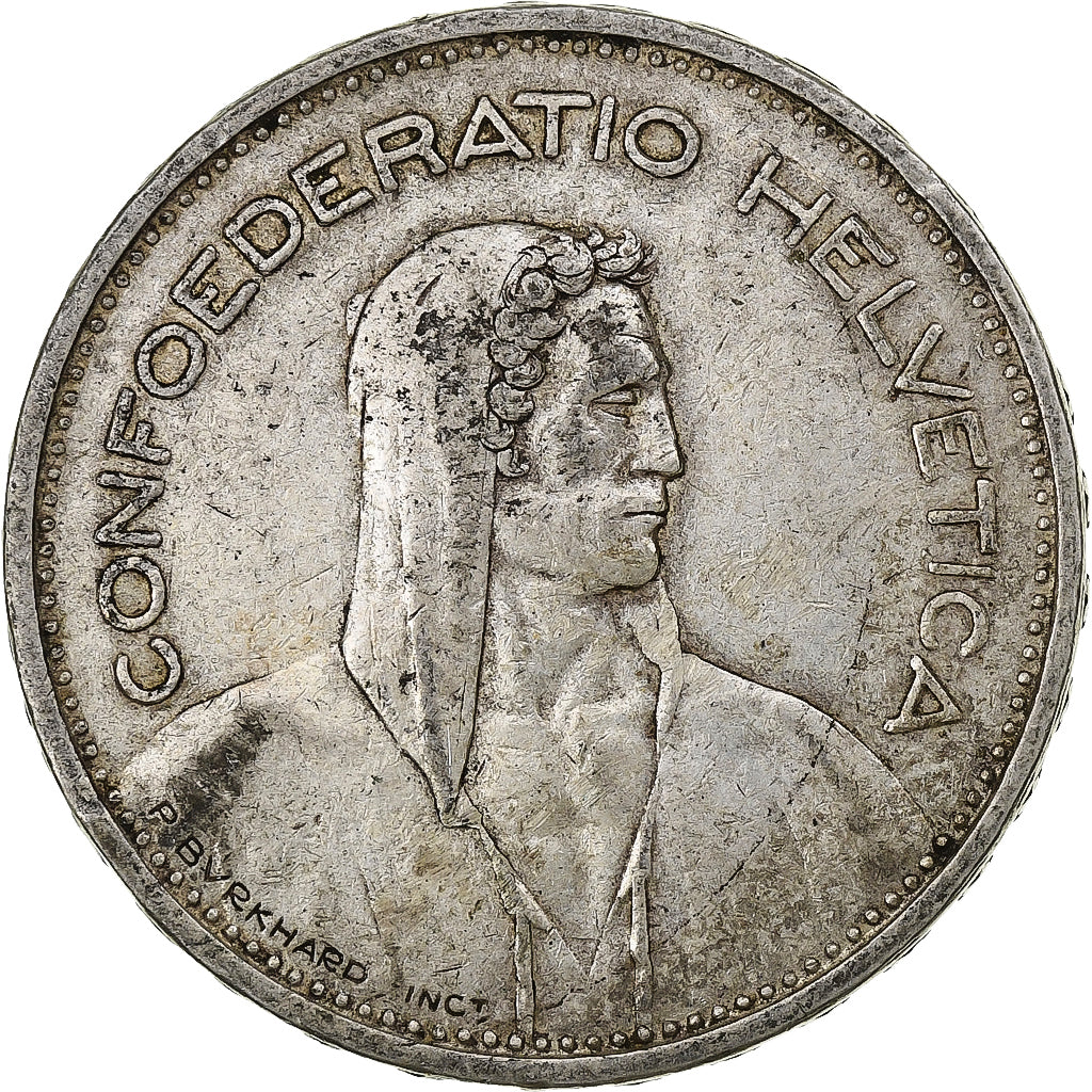 Schweiz, 5 Francs, 1939, Bern, Silber, S+