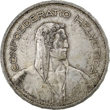 Suiza, 5 Francs, 1939, Bern, Plata, BC+