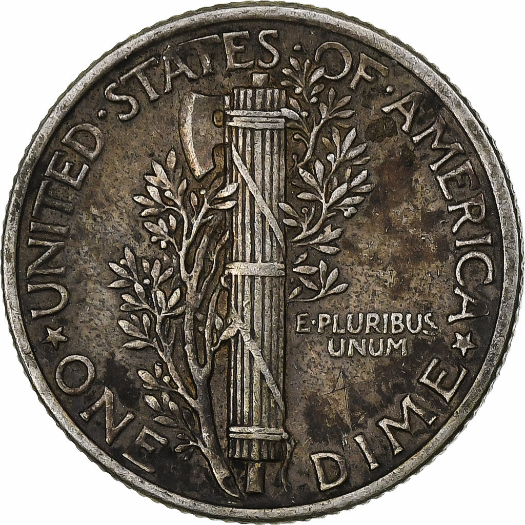 Stati Uniti, Mercury Dime, 1942, Philadelphia, Argento, MB+
