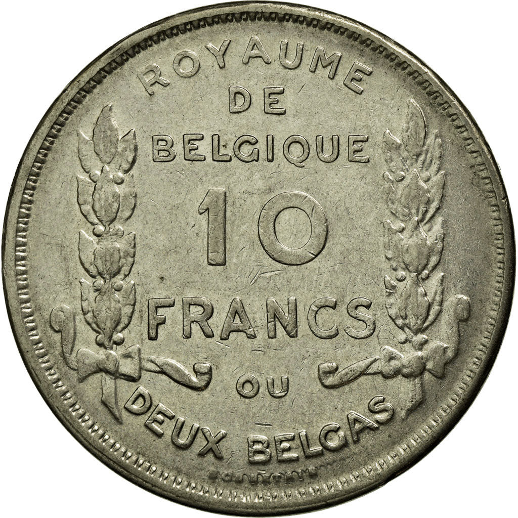 Moneda, Bélgica, 10 Francs-10 Frank, Deux / Twee Belgas, 1930, MBC, Níquel