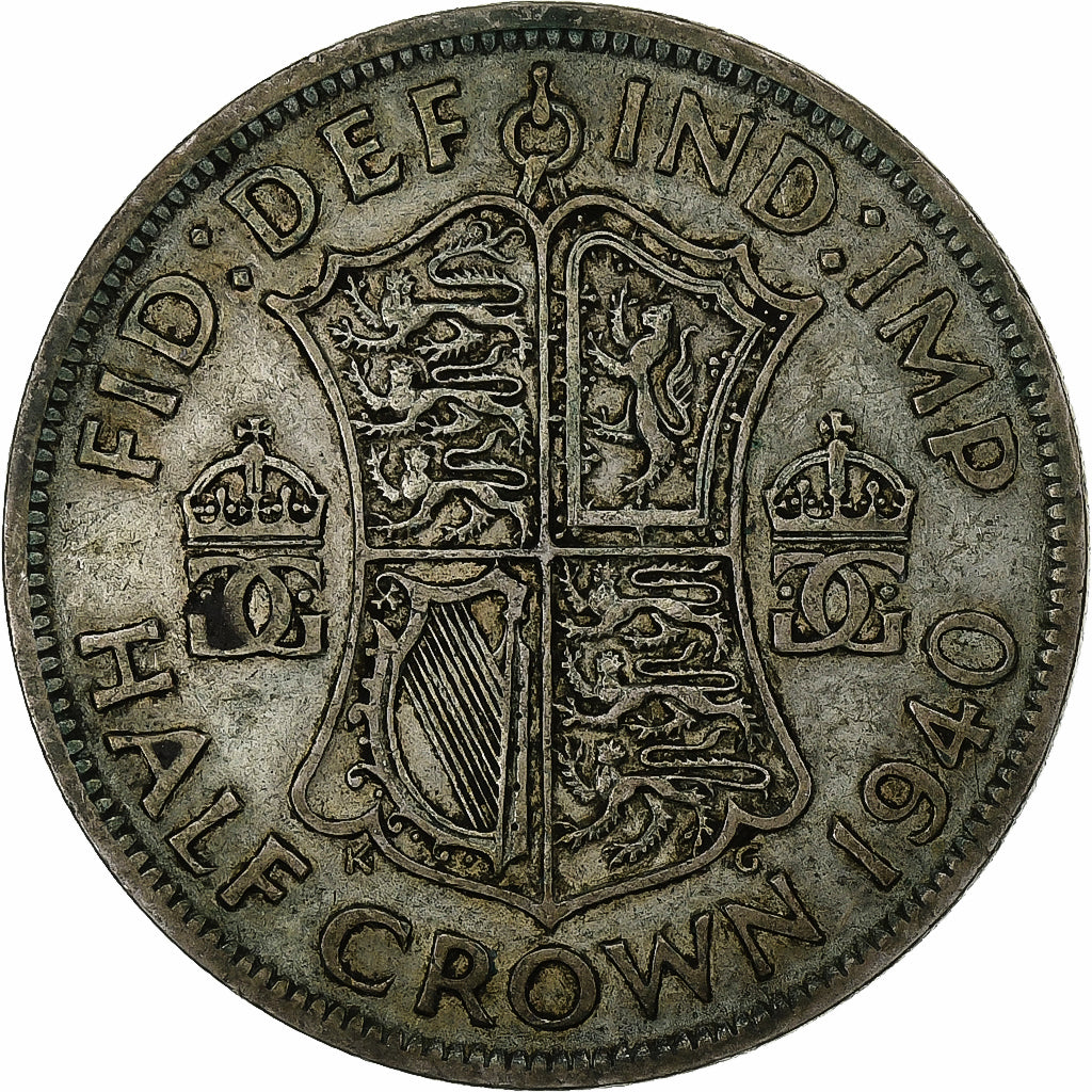 Great Britain, George VI, 1/2 Crown, 1940, British Royal Mint, Silver, VF(20-25)