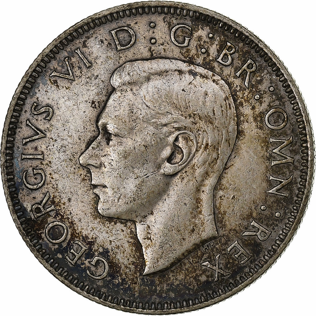 Wielka Brytania, George VI, 2 Shillings, 1938, British Royal Mint, Srebro