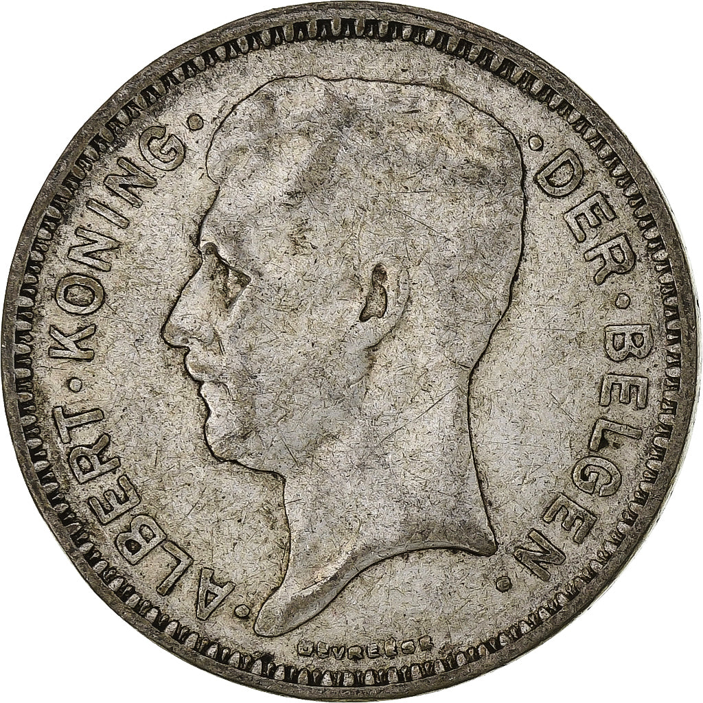 Belgium, 20 Francs, 1934, Brussels, Silver, VF(20-25)