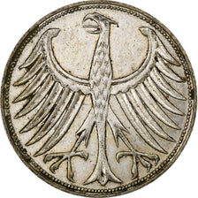 Alemania, 5 Mark, 1960, Karlsruhe, Plata, BC+