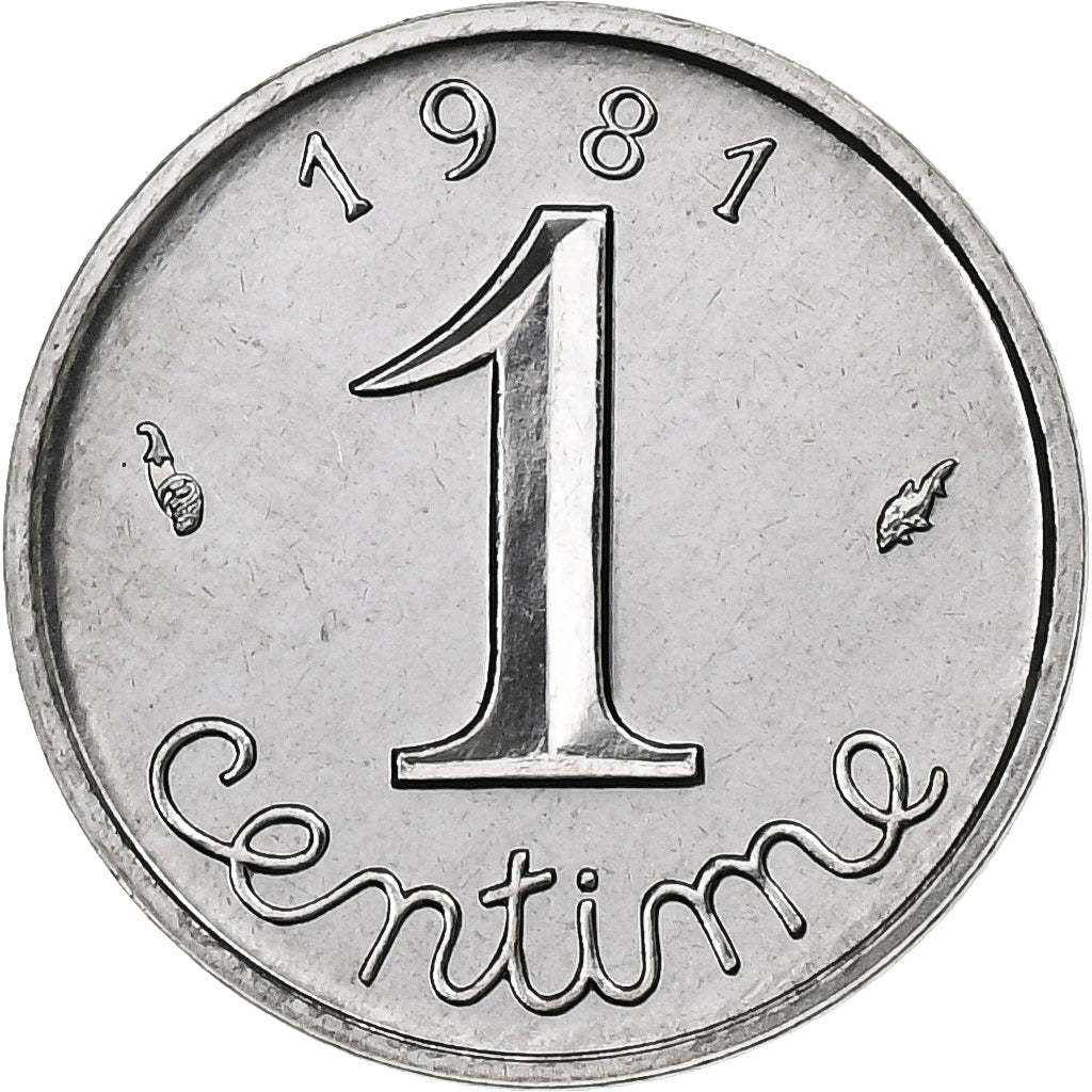 France, Centime, Épi, 1981, Pessac, Stainless Steel, MS(65-70)