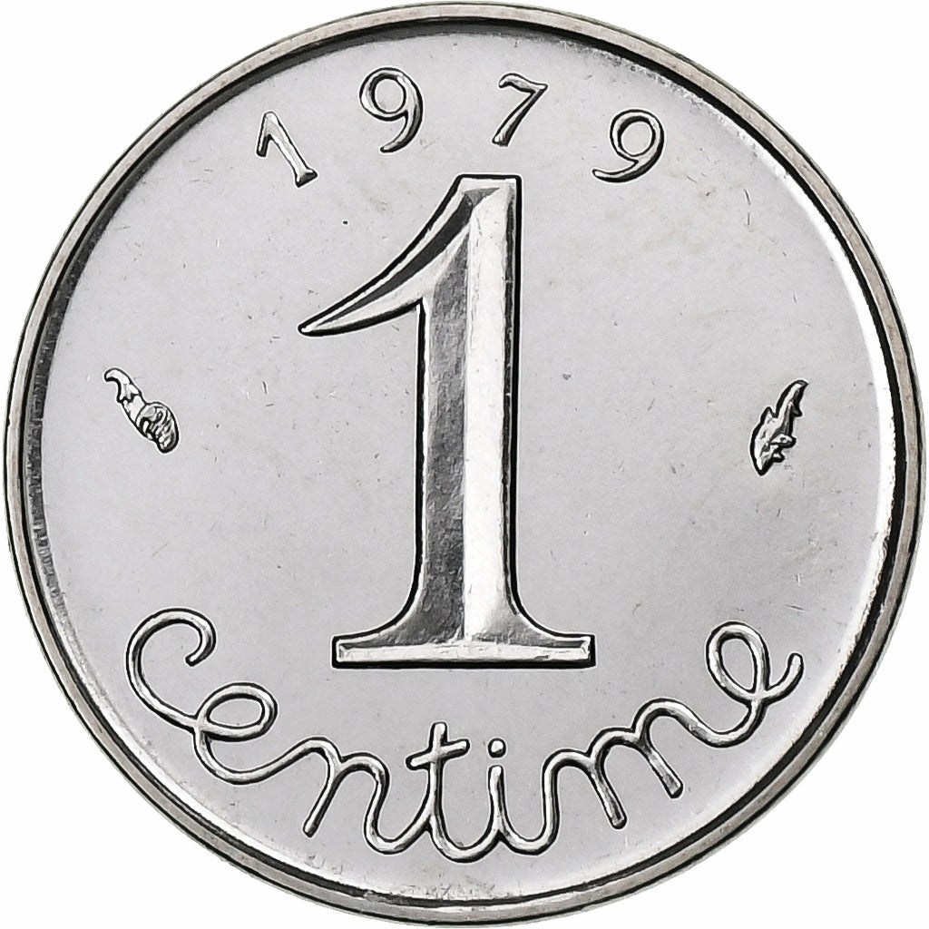 França, Centime, Épi, 1979, Pessac, Aço Inoxidável, MS(65-70)