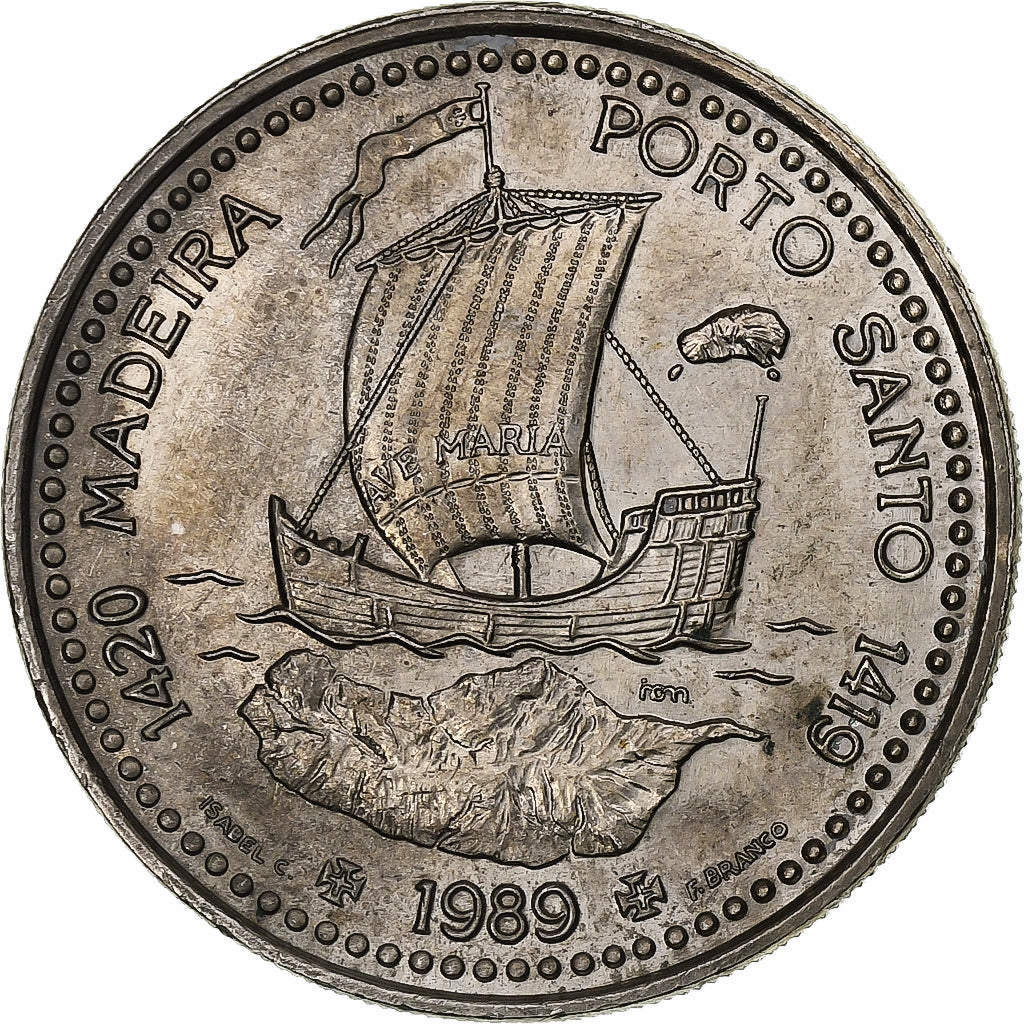 Portugal, 100 Escudos, Madeira and Porto Santo, 1989, Lisbon, Cupro-nikkel, ZF+