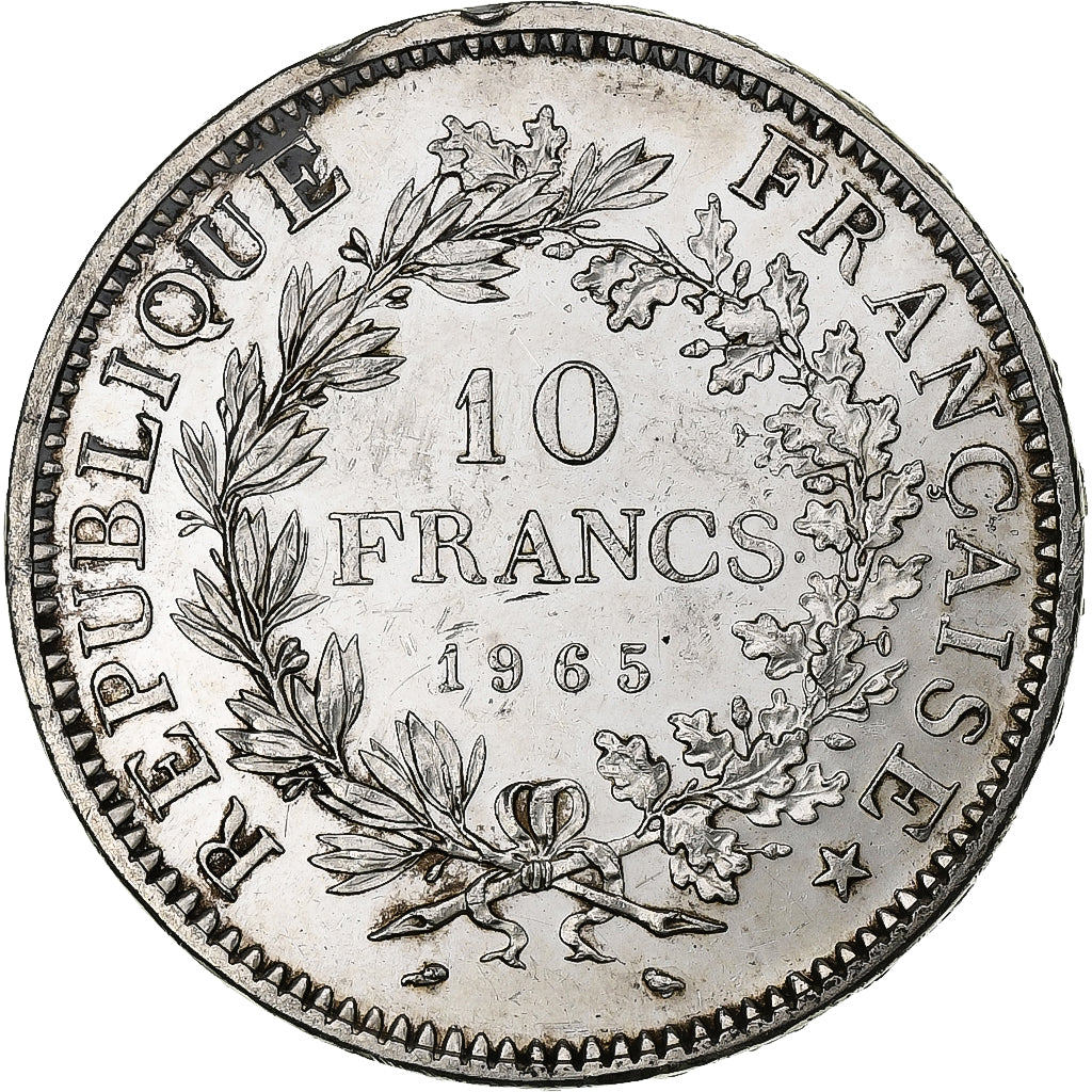 France, 10 Francs, Hercule, 1965, Paris, Silver, AU(55-58)