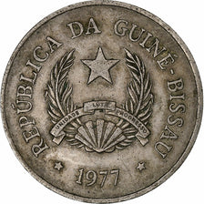 Guinea-Bissau, 20 Pesos, 1977, Llantrisant, Copper-nickel, VF(30-35)
