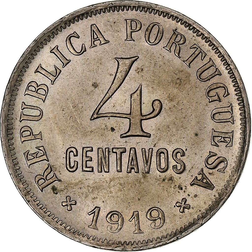Portugal, 4 Centavos, 1919, Lisbon, Cupro-nikkel, PR