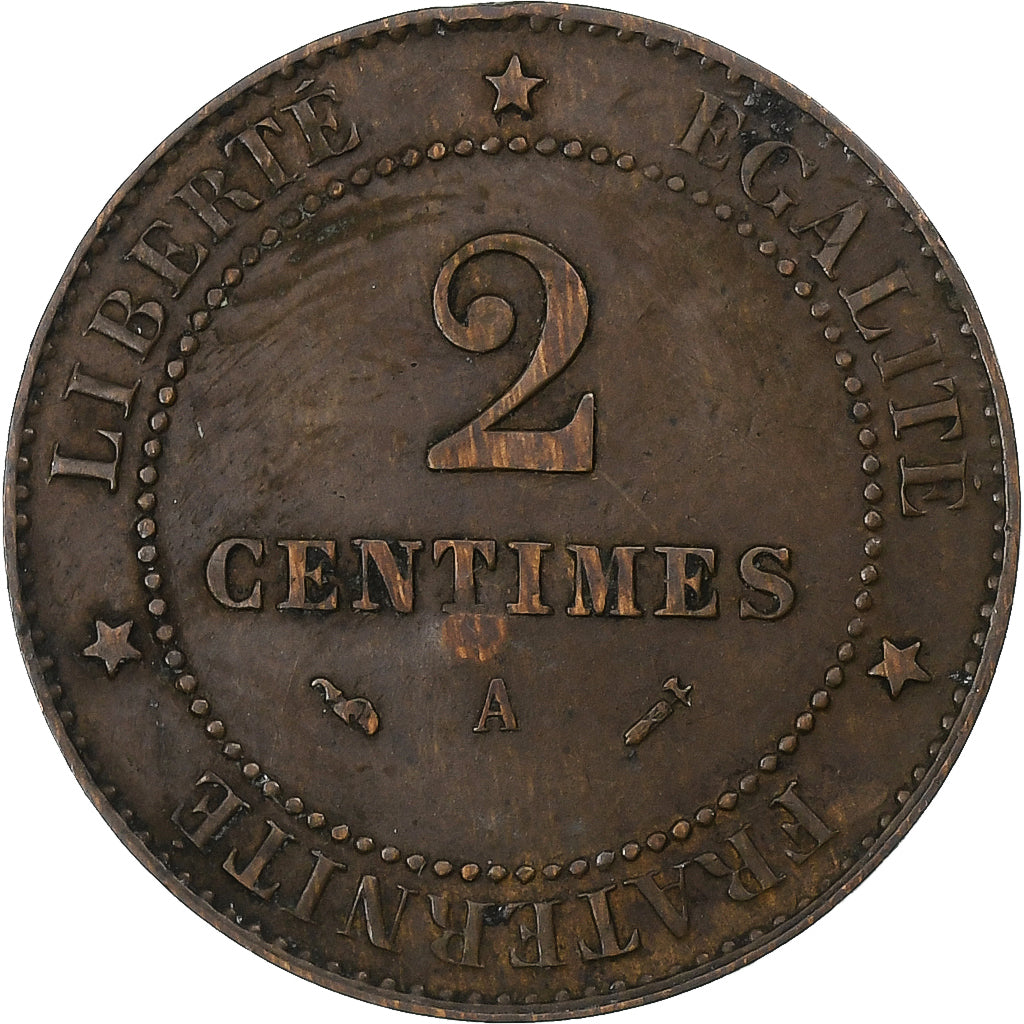 Francia, 2 Centimes, Cérès, 1896, Paris, Bronce, MBC, Gadoury:103