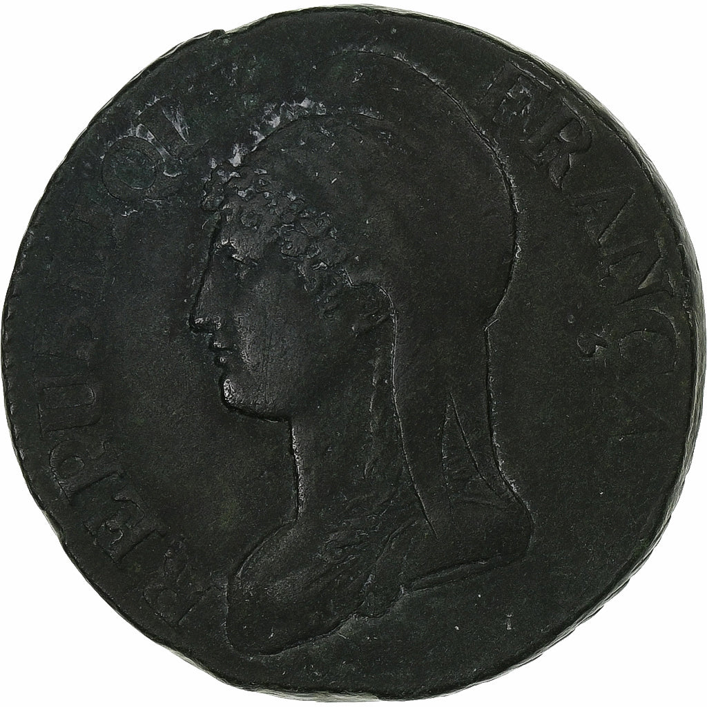 Francia, 5 Centimes, Dupré, AN 8, Paris, Rame, MB+
