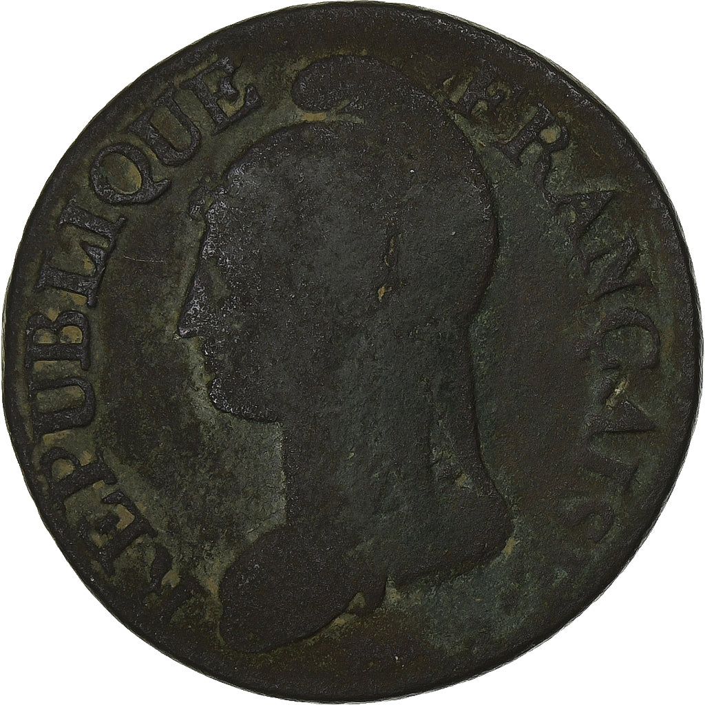 Francia, 5 Centimes, Dupré, AN 8, Metz, Rame, MB