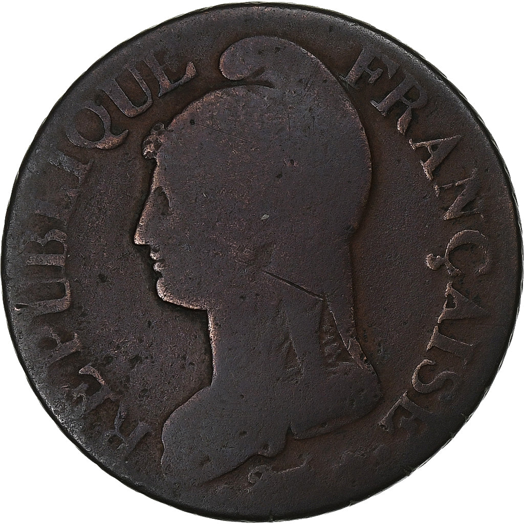 Francia, 5 Centimes, Dupré, AN 8, Strasbourg, Rame, MB