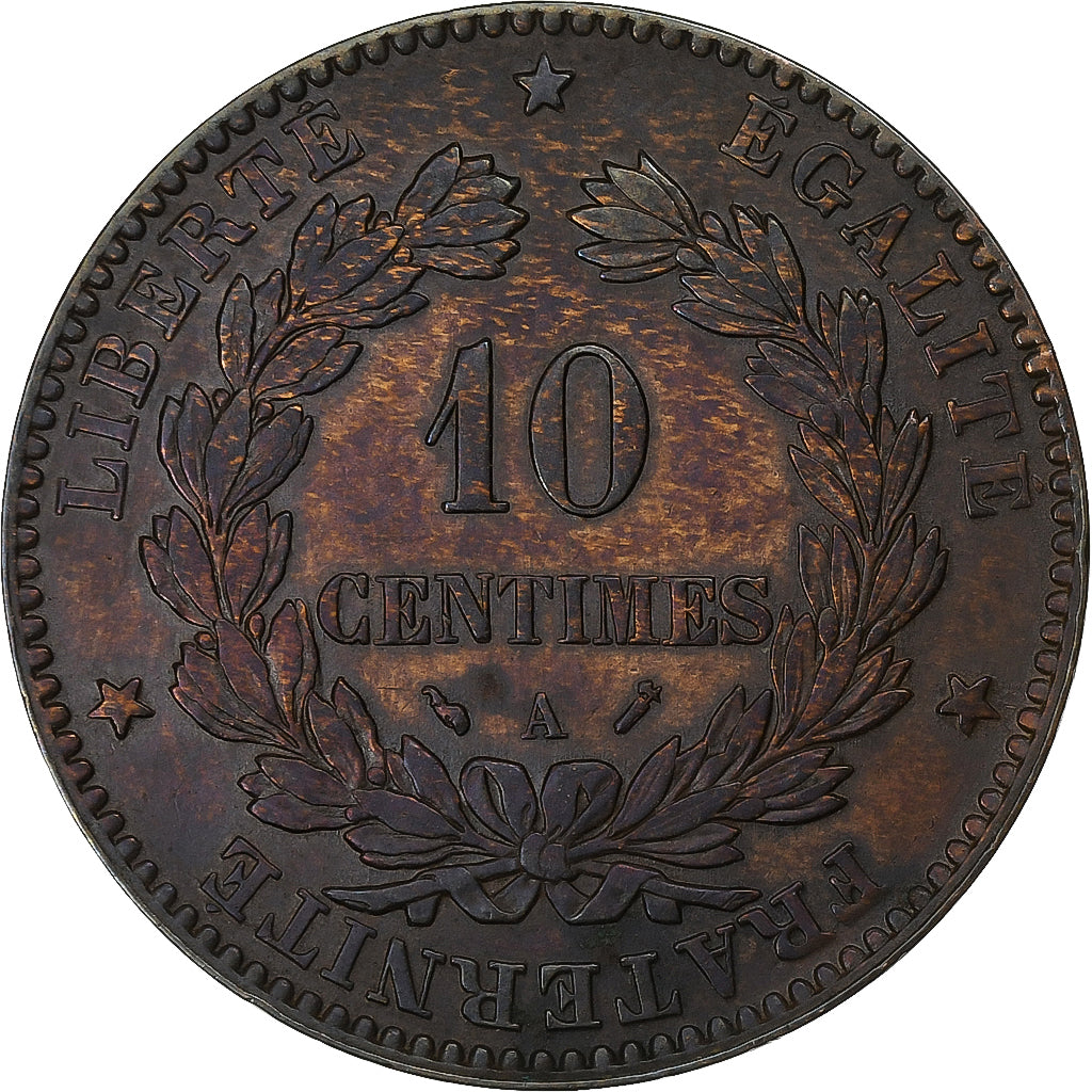 Francja, 10 Centimes, Cérès, 1896, Paris, Brązowy, EF(40-45)