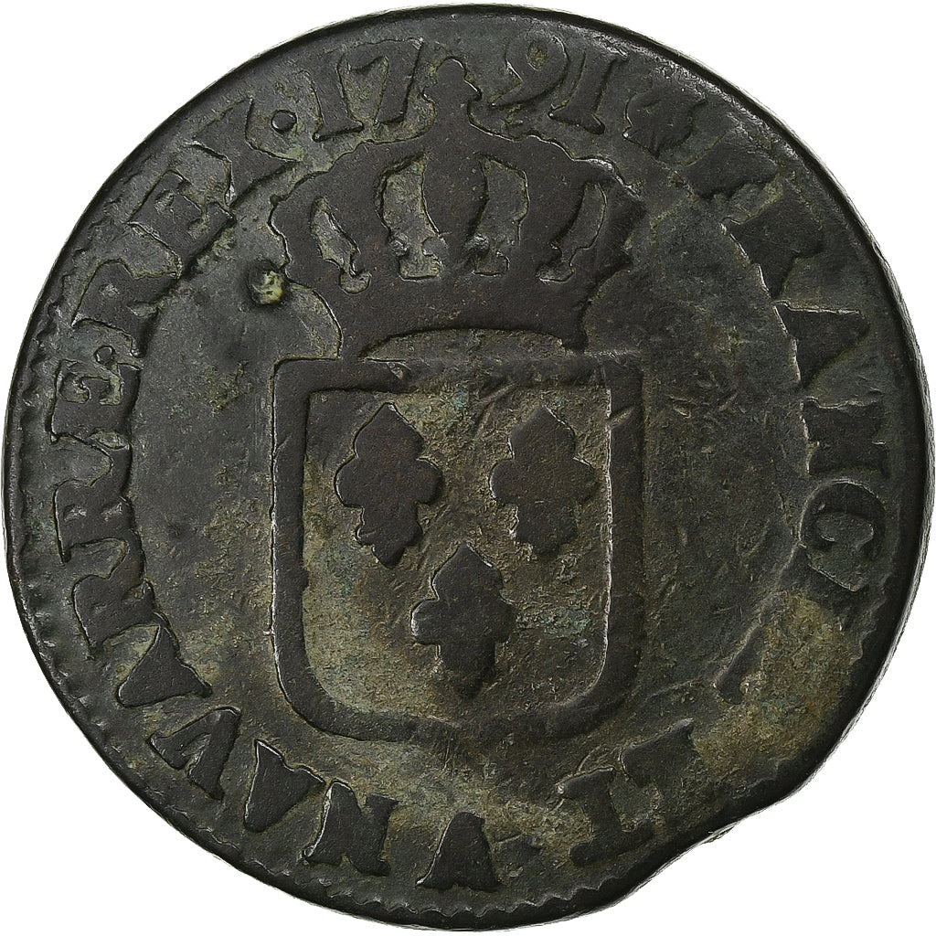 France, Sol, 1791, Paris, Copper, VF(20-25)
