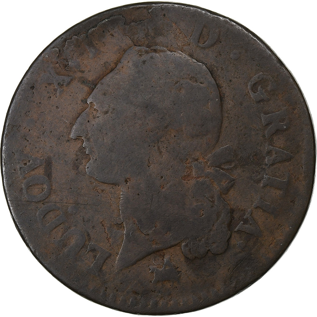 France, Sol, 1791, Rouen, Métal de cloche, TB