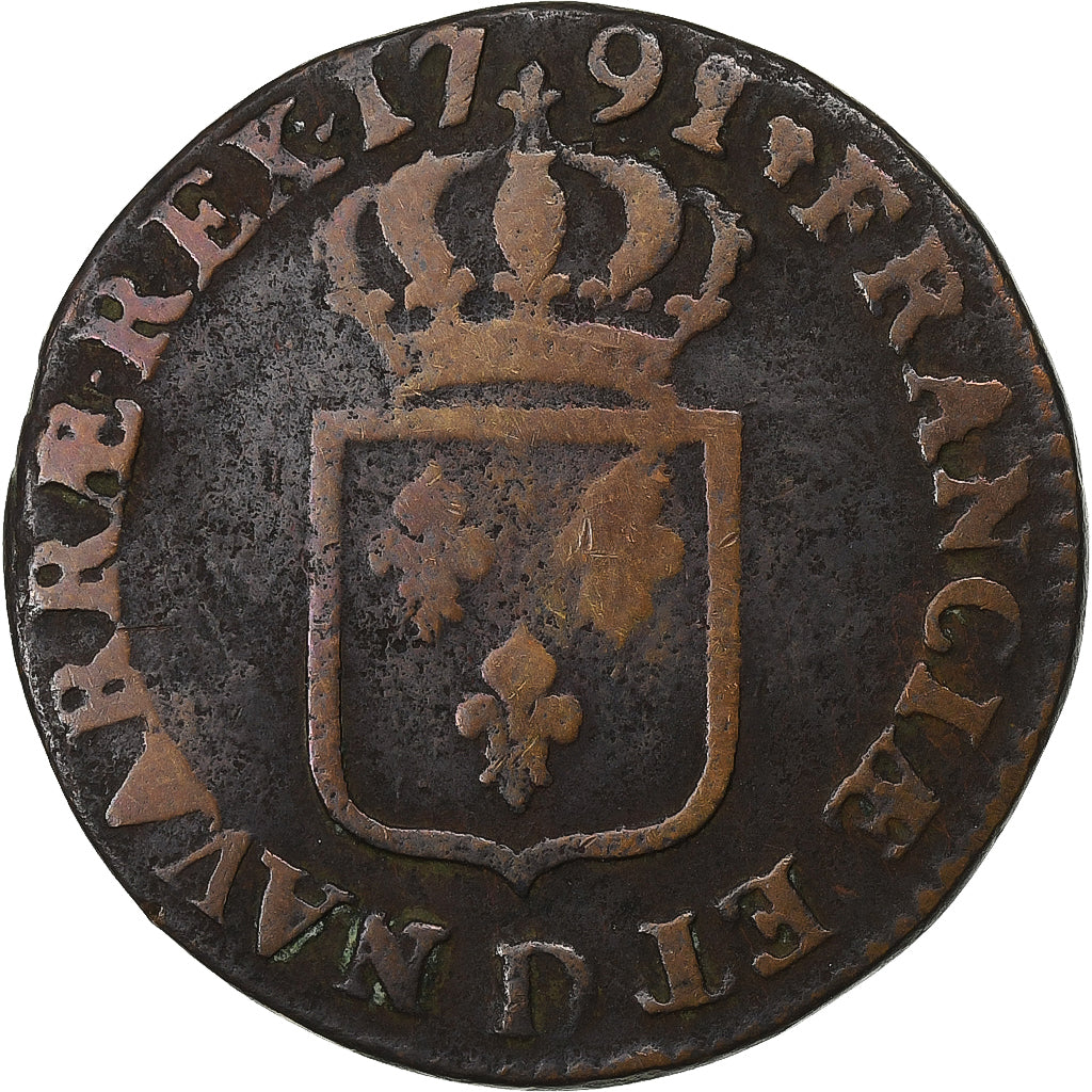 Frankreich, Sol, 1791, Lyon, Kupfer, S