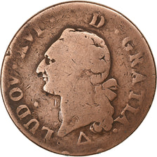 France, Sol, 1791, Orléans, Copper, VF(20-25)