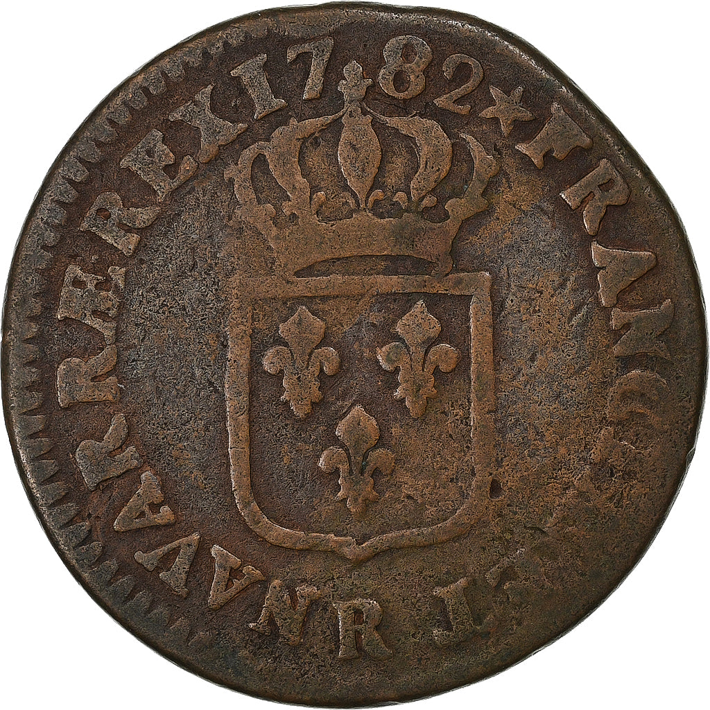 France, Sol, 1782, Orléans, Copper, VF(20-25)