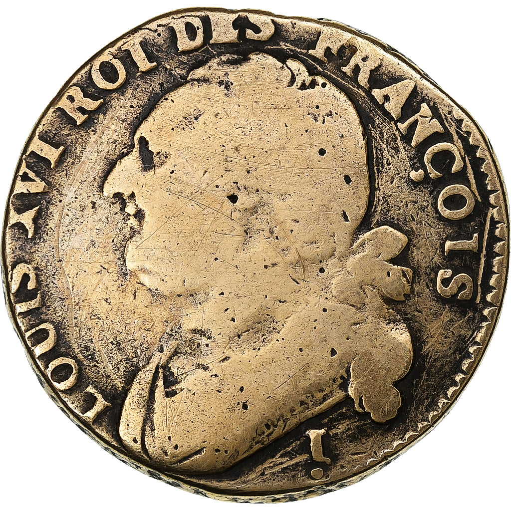 France, 12 deniers françois, 1792 / AN 4, Clermont-Ferrand, Copper, VF(20-25)