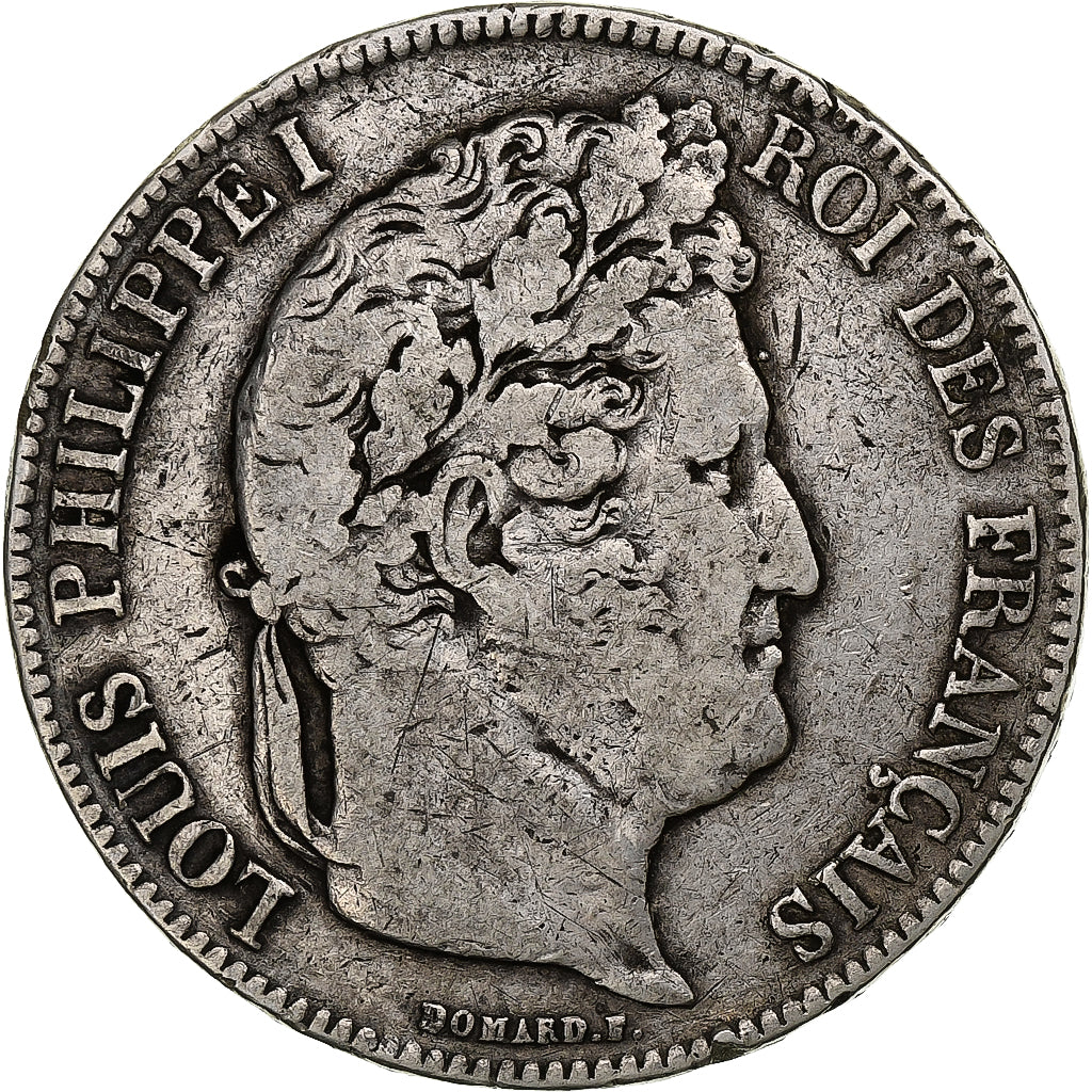 France, Louis-Philippe, 5 Francs, 1834, Rouen, Silver, VF(30-35)